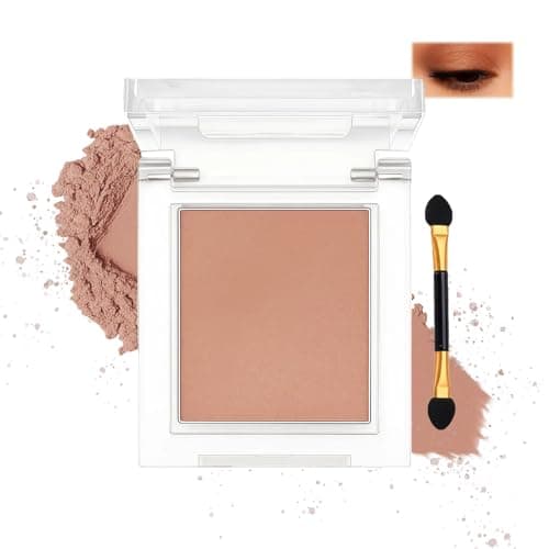 Image of Velvety Smooth Matte Neutral Dark Shades Eyeshadow Palette Single Powder - Long-Lasting High-Pigment Blendable Eye Shadows For Women Makeup Kit Non-Irritating Formula Shadows (Soft Nude)