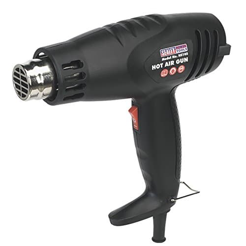 Image of Sealey HS105 Professional Hot Air Gun 2 Speed Power output 375°C/500°C Handheld and Verticle Upright stand for hands free wire melting Fitted with BS Approved UK 3 Pin Safety Plug