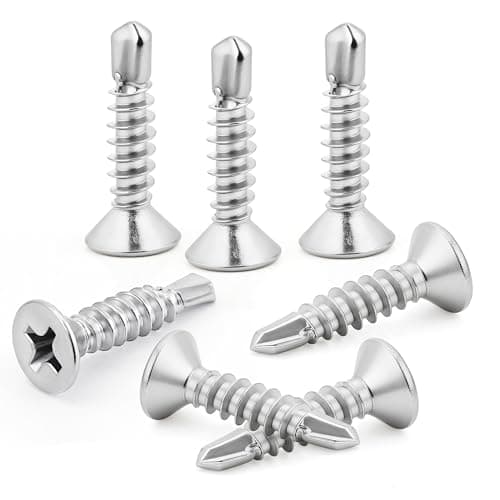 Image of 120pcs 4.2x38 mm Self Tapping Screws Self Drilling Screws Countersunk Stainless Steel for Metal Sheets Roofing Windows, Etc