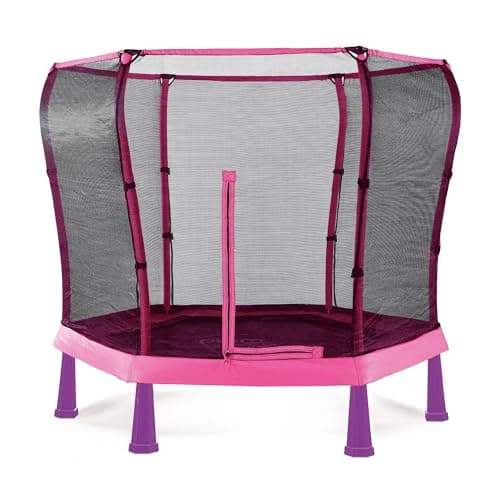 Image of Plum Play Kids 7ft Junior Jumper Trampoline With Safety Enclosure (Pink/Purple)