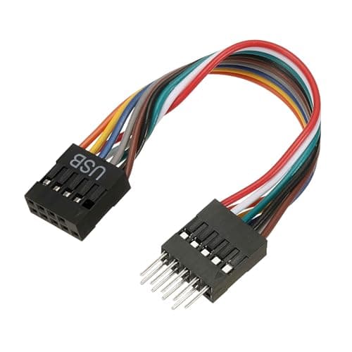 Image of Nexarelle USB Header Extension Cable 4.5 Inch USB 2.0 9-Pin Male to 9-Pin Female Internal Motherboard Header Cable Fits USB Ports/Expansion Cards/Motherboard Ports, Colorful