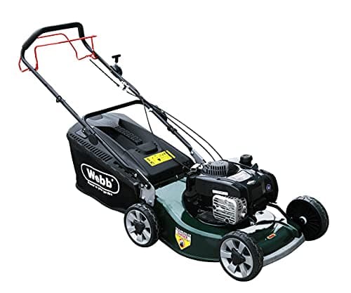 Image of Webb WER19ALSP 19"/48cm Self Propelled Alloy Deck Rotary Petrol Lawnmower, 163cc 4-Stroke Engine, 7 Cutting Heights, 60L Collection Bag - 3 Year Guarantee