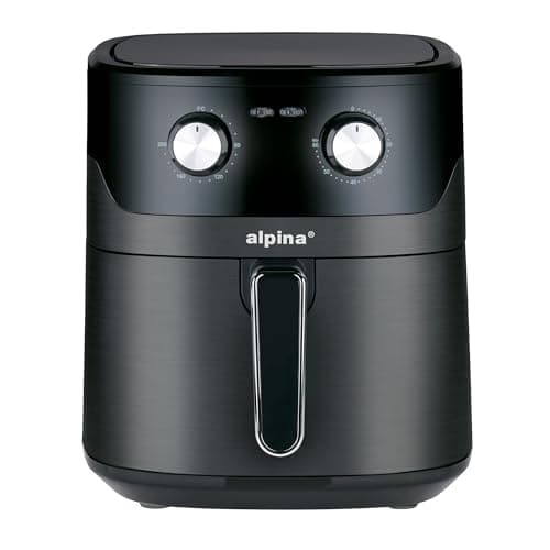 Image of alpina Air Fryer XL - Hot Air Fryer 6L - Air Fryer for 4 to 6 People - Hot Air Fryer with Adjustable Temperature from 80°C to 200°C - Timer up to 60 Minutes - Black