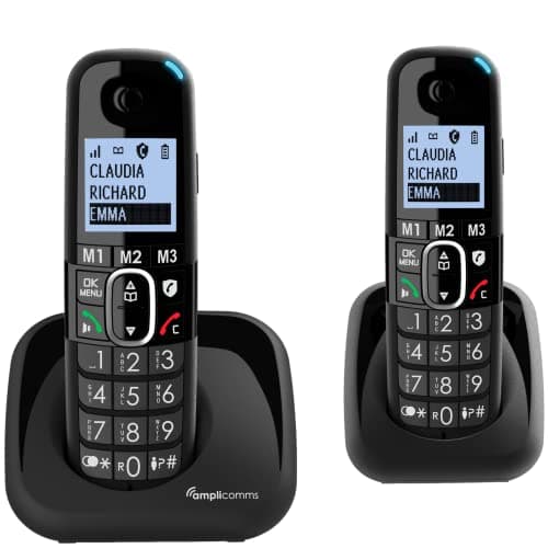 Image of Amplicomms BigTel 1502 Cordless Big Button Phone for Elderly with Additional Handset - Loud Phones for Hard of Hearing for Seniors- Hearing Aid Compatible