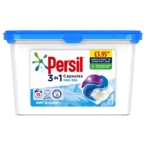 Image of Persil Non Bio Laundry Washing Capsules 15 Wash x Case of 3