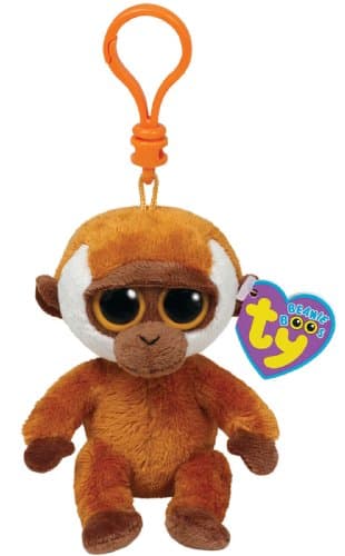 Image of TY Beanie Boo Key Clip Brown Monkey Bongo