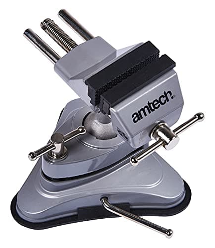 Image of Amtech - Suction Table Vice, Adjustable Head and 360° Swivel Clamp, Soft Jaws and Strong Suction Base for Craft and Electronics Work
