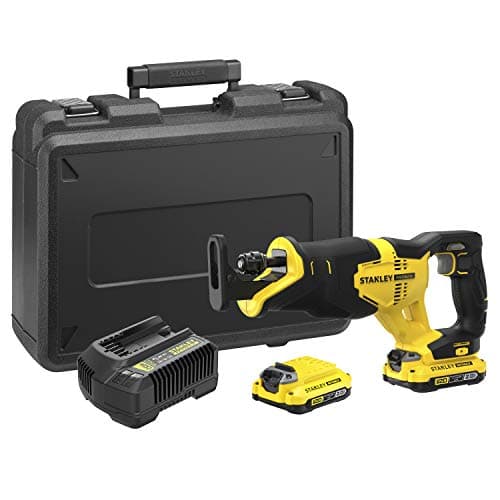Image of Stanley FATMAX Reciprocating Saw V20 Lithium 18V Speed Up to 3000 CPM, Stroke Length 25 mm Includes 2 Batteries 2Ah Charger and Case SFMCS300D2K-QW