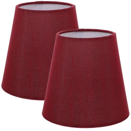 Image of AUTSUPPL 2Pcs Clip-on Small Lampshades for Wall Lamp Cover Fabric Drum Shade with Aluminum Frame Compatible with Round Wall Floor Pendant Lamps for Indoor Dining Room Bedroom