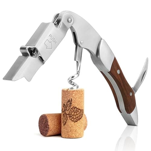 Image of Coosion Waiters Friend 3-in-1 Corkscrew Wine Bottle Opener with Foil Cutter, Professional Stainless Steel Sommelier Wine Opener & Bottle Opener for Restaurant, Bar and Home, Multi-Functional Wine Key