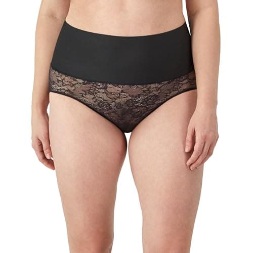 Image of Maidenform Women's Tame Your Tummy Brief Shapewear, Black Lace, XL