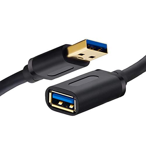 Image of TanQY USB 3.0 Extension Cable 1.8m, USB 3.0 High Speed Extender Cord Type A Male to A Female for Playstation, Xbox, USB Flash Drive, Hard Drive, Card Reader,Scanner,Printer,Keyboard (1.8M)