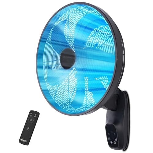 Image of Air Pro 16” Wall Fan with Remote Control, Large High Velocity Wall Mounted Electric Fan Adjustable Tilt, 3 Speeds Oscillating for Home or Commercial Use Fan For Office, Shops, Gyms, Kitchens, Schools