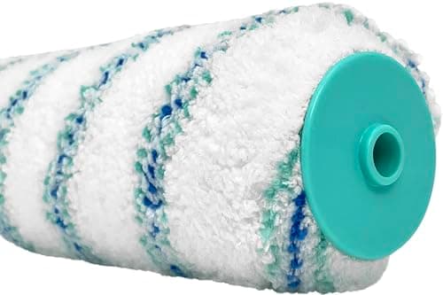 Image of Axus Decor Pro-Finish Paint Roller Sleeve - 12 Inch, Medium Pile (Blue Series), Fine Finish, for Professional & DIY Projects, for Smooth Or Semi Smooth Walls and Ceilings, for Double Arm Frames, Blue