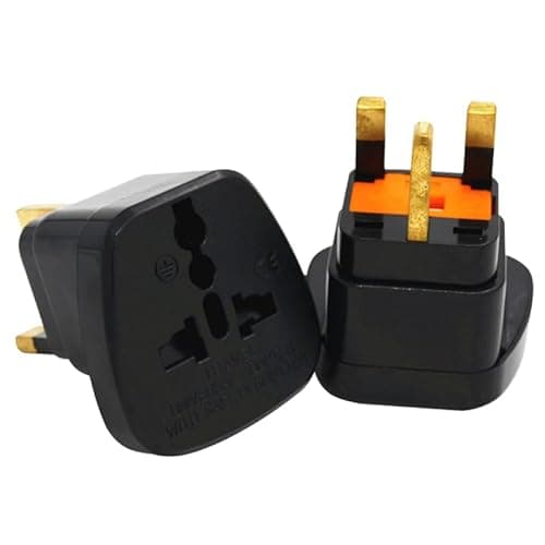 Image of Strhowill 2 Pack UK Travel Plug Adapter,Type G to Universal Adapter-Black,13A/250V with Fuse Protection,Compatible with smartphones,Tablets, Laptops(Fits UK/Ireland/Hong Kong Sockets)