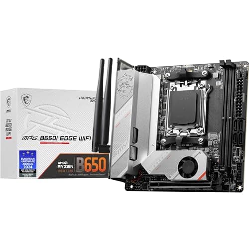 Image of MSI MPG B650I EDGE WIFI Motherboard, Mini-ITX - Supports AMD Ryzen 9000 Series CPUs, AM5-8 phases direct CPU power 80A VRM, DDR5 Memory Boost 6600+MHz/OC, 1 x PCIe 4.0 x16, 2 x M.2 Gen4, Wi-Fi 6E