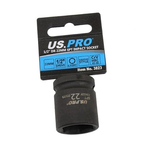 Image of US PRO Tools 22mm Impact Socket 1/2" Drive 6 Point Single Hex 3823