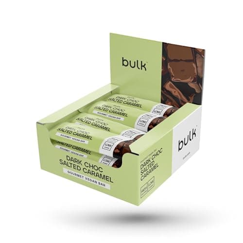 Image of Bulk Gourmet Vegan Protein Bar, Plant Based, Dark Chocolate Salted Caramel, Pack of 12, 12 Servings, Packaging May Vary