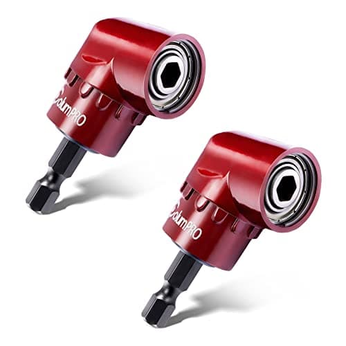 Image of ColumPRO 2PCS 1/4 Inch 105 Degree Right Angle Driver dapter Hex Shank Power Screwdriver,Quick Change Drive and Magnetic Bit Socket Attachment Adapter