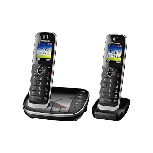 Image of Panasonic KX-TGJ422EB Landline Phone Cordless, House phones, Automated Call Blocker, Answer machine, Colour Display, Twin Handset - Black