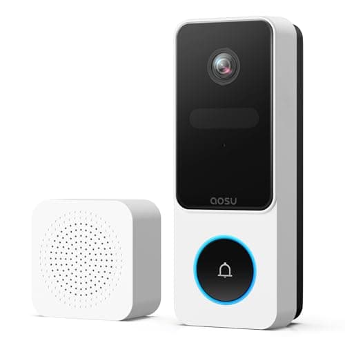 Image of aosu 2K HD Doorbell with Camera Wireless, Smart Video Doorbell with Gong, 170° Wide Angle, PIR Motion Detection and Package Detection, Night Vision, 2-Way Audio, 2.4GHz WiFi, Compatible with Alexa