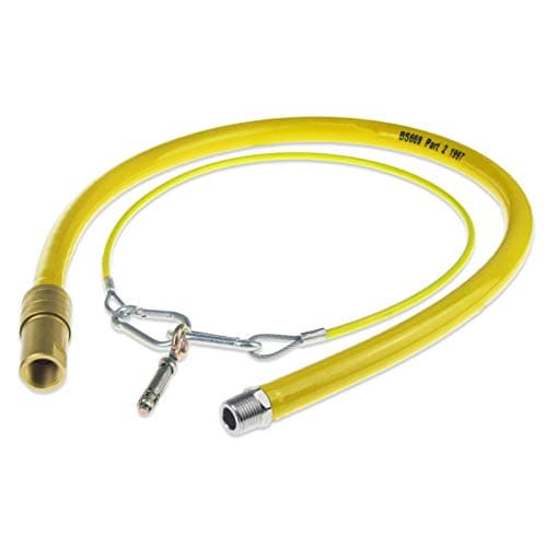 Image of YELLOW GAS HOSE FOR COMMERCIAL CATERING 1/2" BSP 1500mm 1.5M LONG CATER HOSE