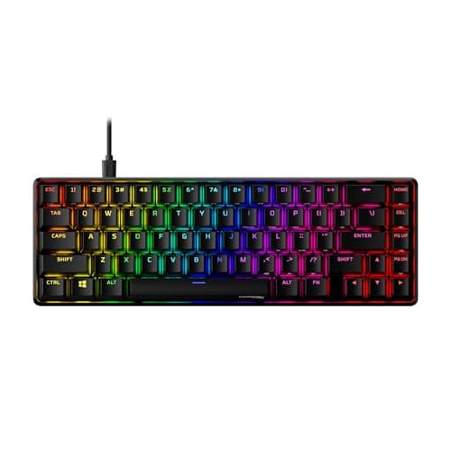 Image of HyperX Alloy Origins 65 - Mechanical Gaming Keyboard | Ultra Compact 65% Form Factor | HyperX Red Switch (Linear) | Double shot PBT keycaps | RGB LED Backlit | Side Printed Secondary Functions| Black