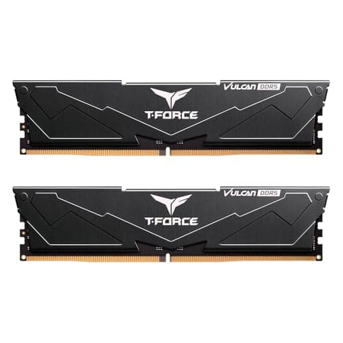 Image of T-FORCE VULCAN DDR5 Desktop Gaming Memory 32GB (2x16GB) 6000MHz CL28, Intel XMP 3.0 & AMD EXPO Certified, One-Click Overclocking, PMIC Cooling, On-Die ECC(Black)
