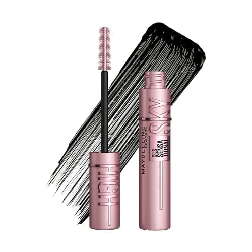 Image of Maybelline Mascara, Lash Sensational Sky High Volumizing & Thickening, Eyelash Lengthening, Flake-Free Formula, Washable Mascara Infused with Bamboo Extract, Full Volume Mascara, Colour: Black