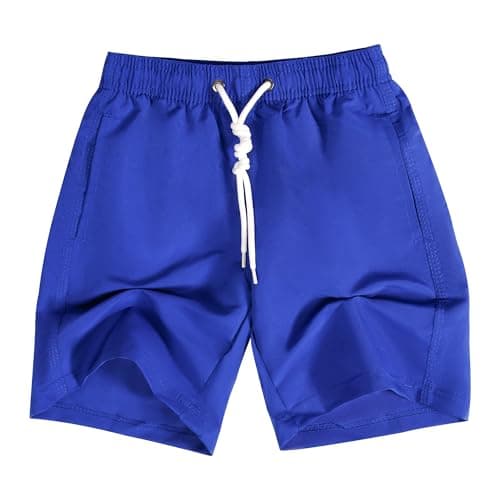 Image of GENTABY Boys Swimming Shorts Toddler Kids Quick Dry Sports Beach Blue Shorts with Mesh Lining 13-14 Years