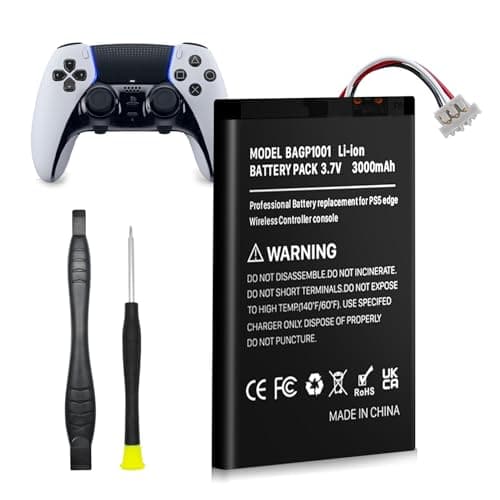 Image of Battery for PS5 Edge, 3000mAh Upgrade High Capacity Replacement Battery for Sony PlayStation 5 DualSense Edge CFI-ZCP1 Wireless Controller with Tool Kit (Pack of 1)