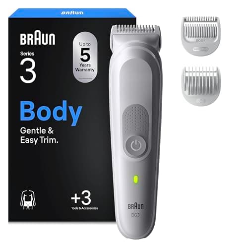 Image of Braun Bodygroomer Series 3, +3 Accessories, Extra Skin Protection, 80 Min Battery Life, Gentle Shaving & Trimming, Waterproof, BG3530, Grey