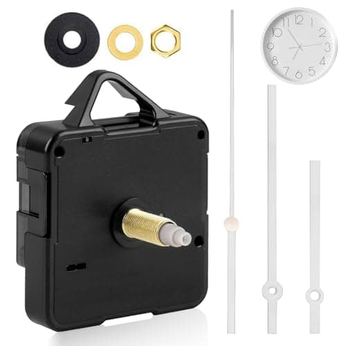 Image of Silent Quartz Clock Mechanism Kit, Replacement Clock Movement, High Torque Long Shaft for DIY Wall Clocks, Includes Clocks Hands & Quartz Clocks Movement Parts for Home Office (Silver)
