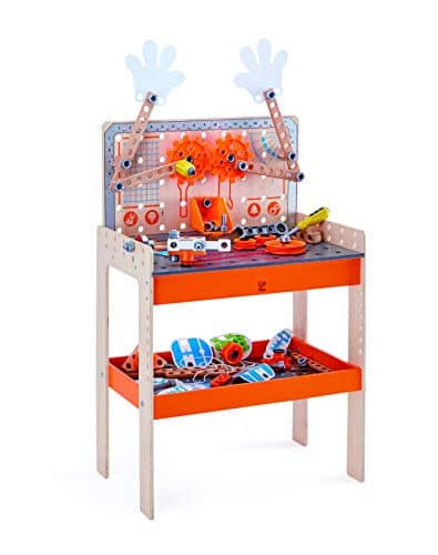 Image of Hape Deluxe Scientific Workbench | Wooden Inventor’s Experiment Building Set, 79-Piece Workshop for Kids,49 x 30 x 77,5 cm