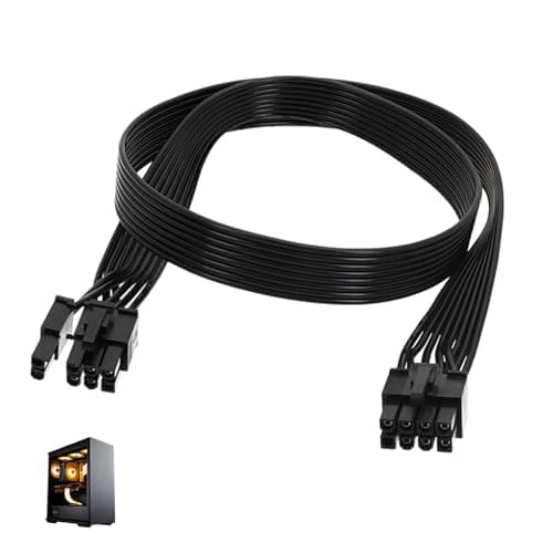 Image of PCIE Cable, 8 Pin to 6+2 Pin PCIE Cable, Compatible with ARESGAME Thermaltake Corsair Modular PSUs, Male to Male PSU Extension Cable 18AWG Copper Wire PCIE Adapter for Graphics Card Power (50 cm)