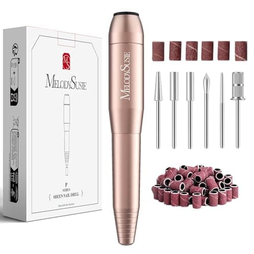 Image of MelodySusie PC120I Nail Drill 20000RPM E File for Beginners, Compact Electric Nail Files Portable Nail Drill Machine Manicure Pedicure Set for Acrylics Nails and Gel Nails , Gold