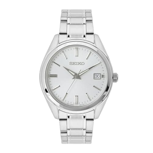 Image of Seiko Mens Watch with Quartz Movement and Stainless Steel Bracelet, case and Silver dial