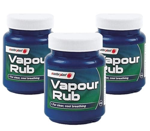 Image of Masterplast Vapour Rub Relief Cough Cold and Flu-Like Symptoms. Helps Relieve Coughing, Nasal Congestion and Ease Breathing, Head Balm Menthol Rub & Eucalyptus Rub, 3x100 g + Cheeroo Magnet