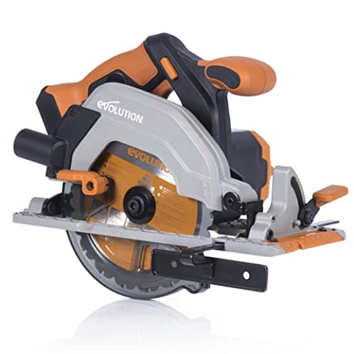 Image of Evolution Power Tools R165CCS-Li Cordless Circular Saw with Multi-Material Cutting - Includes 165MM TCT Blade, 3 Year Warranty, Black/Orange, (066-0001)