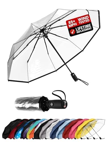 Image of Repel Umbrella Windproof Travel Umbrellas for Rain - Easy Auto Open Close, Durable & Compact Umbrella, Strong Fiberglass Frame, Waterproof Canopy - Backpack, Purse, Portable Umbrella for Travel