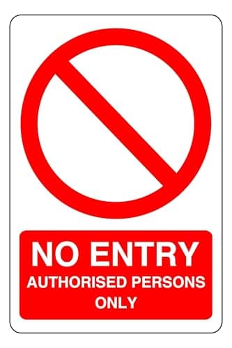 Image of No Entry - safety sign - 1.2mm Rigid plastic for indoor/outdoor usage (300mm x 200mm) Viewing Distance within 7m.