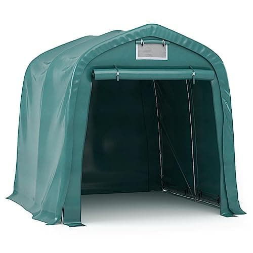 Image of vidaXL Garage Tent Carport Tent Vehicle Tool Shed Storage Shelter Car Gazebo Portable Item Marquee for Bike Outdoor Canopy PVC Green