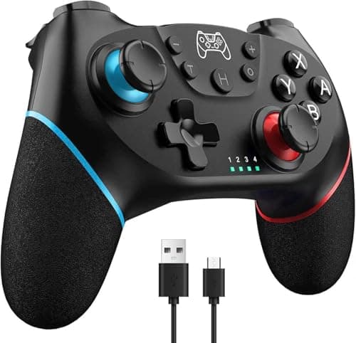 Image of Sefitopher Wireless Pro Controller Compatible for Nintendo Switch & 2, Bluetooth Switch Pro Controller Gampad Joypad, PC Wired Controller Supports Gyro Axis Turbo and Dual Vibration (17 cm)
