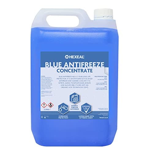 Image of Hexeal Blue Antifreeze 5L – 5L of High Concentrate Long Life Engine Coolant & Antifreeze for Cars & Vans – Summer & Winter – All Year Freeze Protection to -37 Degrees Celsius