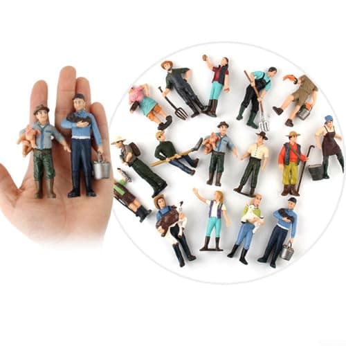 Image of Model People Figures for Farm themed Model Train Layouts, Shepherd and Farmer (ZQ710)