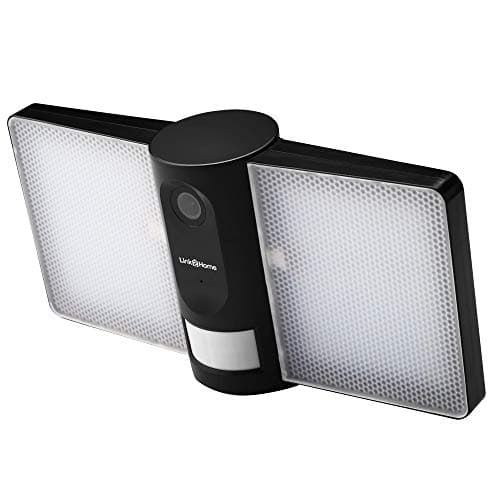 Image of Link2Home Outdoor Floodlight with Camera, Alarm, and PIR – FloodlightCam Motion Sensor Home Security in the Garden, Garage, Car Park