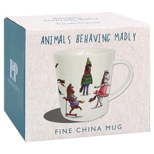 Image of THE Leonardo Collection Finola Stack Horses Mug for Home & Kitchen | Stylish Ceramic Mugs for Tea & Coffee | Lovely Cup Set for Mens Gifts & Birthday Gifts for Women