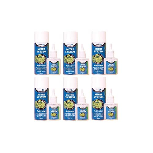Image of 6X Bond It Mitre Bonding System Kit Activator 200ml & Superglue 50g Joint Wood Glue