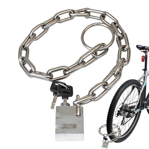 Image of Bicycle Lock - 80cm Stainless Steel Chain Lock Bike Locks | Heavy Duty Anti Theft Security Padlock Chain | Rust Resistant Security Locks for Bicycle Motorcycle Scooter Gate