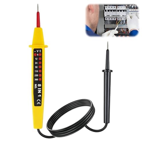 Image of 6V~380V Two Pole Voltage and Continuity Tester Electric Circuit Tester 8 in 1 AC/DC Voltage Detection Pen Professional Electric Tester Pen with Alarm Status Indicators for Electrical Safety